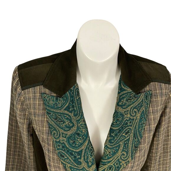CJ Banks Blazer Womens 1X Jacket Patchwork Festival Career Professional Office - Picture 12 of 16